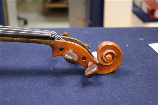 A David Dix viola, labelled and dated 1979, with two bows, cases